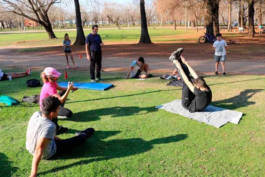 Atletismo entrenamiento en el Parque Quiros