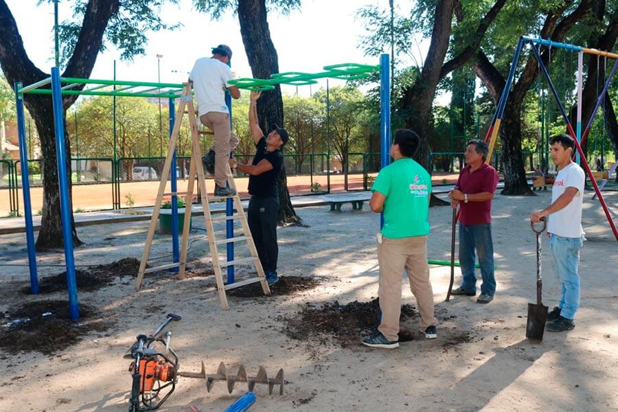 Se instala en el Parque Quirós un circuito para entrenamiento físico